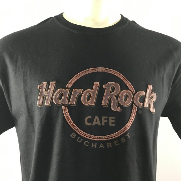 NWT Hard Rock Cafe Bucharest Romania T-Shirt raised front logo unisex - Picture 4 of 8